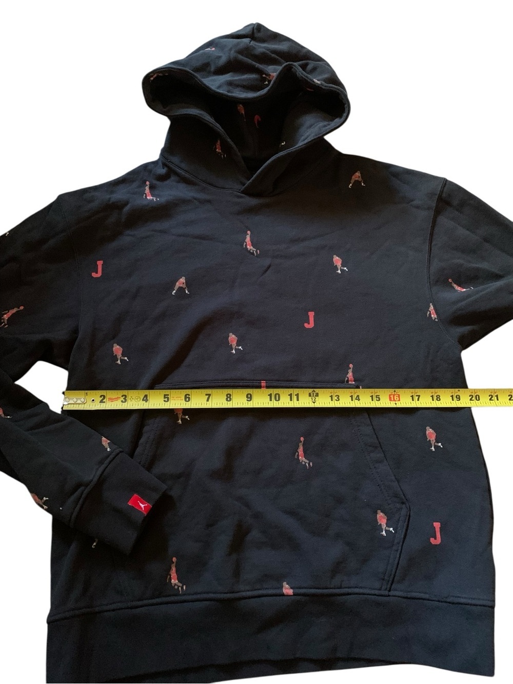 Jordan Jumpman Retro Basketball All Over Print Black Hoodie Mens Medium - Picture 5 of 6